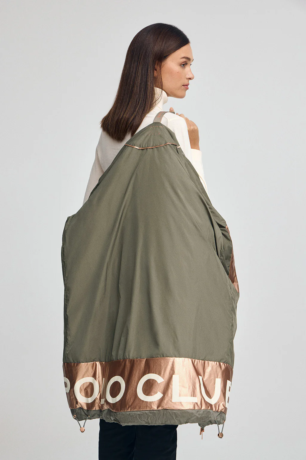 Army-green coat Ingrid with Polo Club logo - Image 5