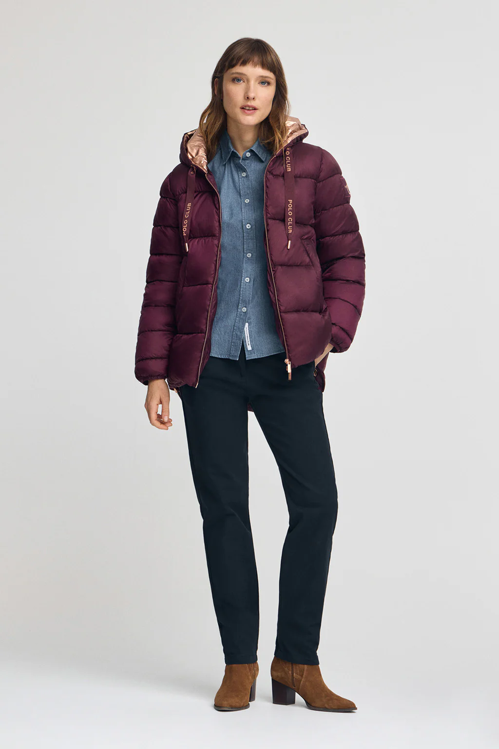 Burgundy jacket Ingrid with Polo Club logo - Image 3