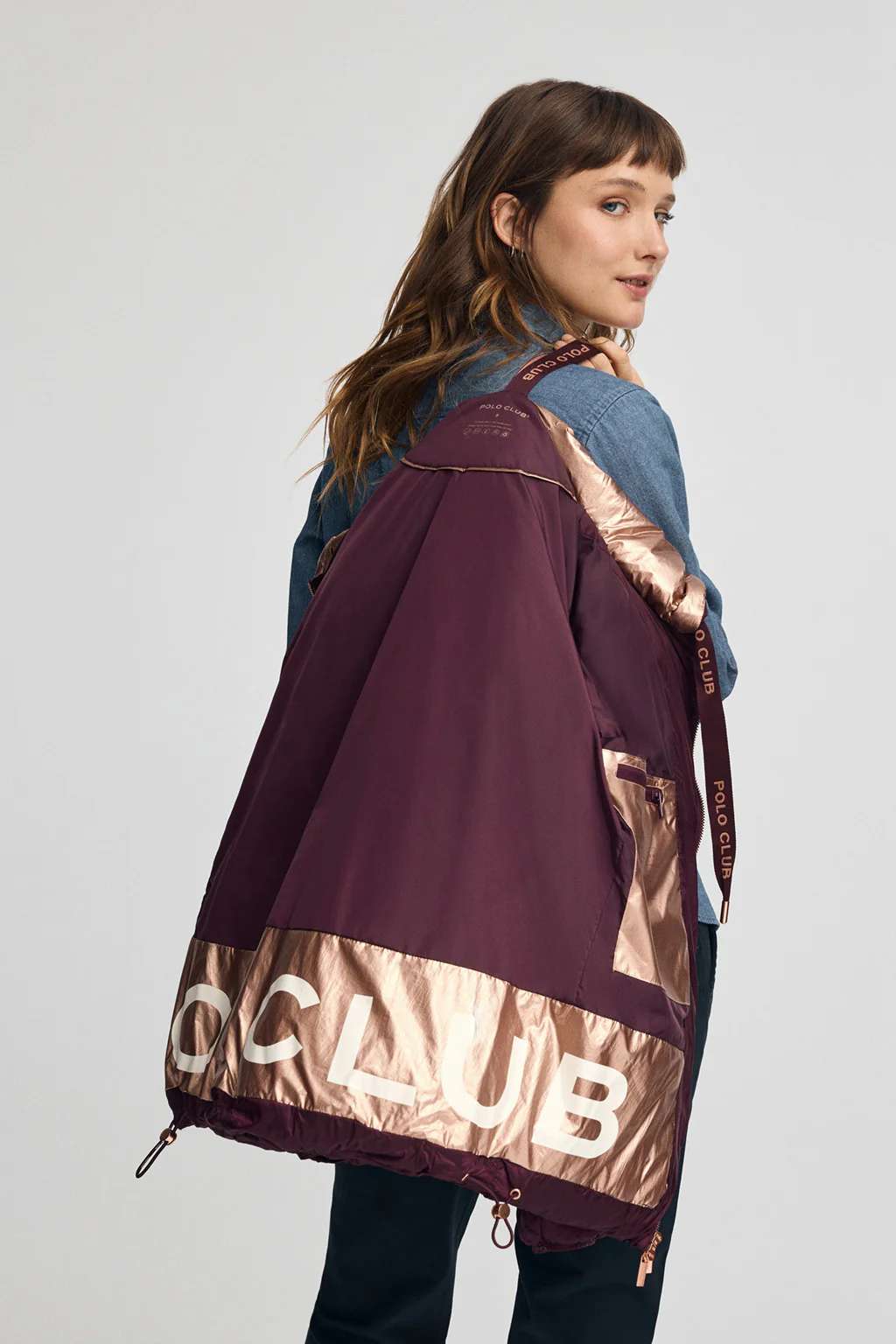 Burgundy jacket Ingrid with Polo Club logo - Image 5