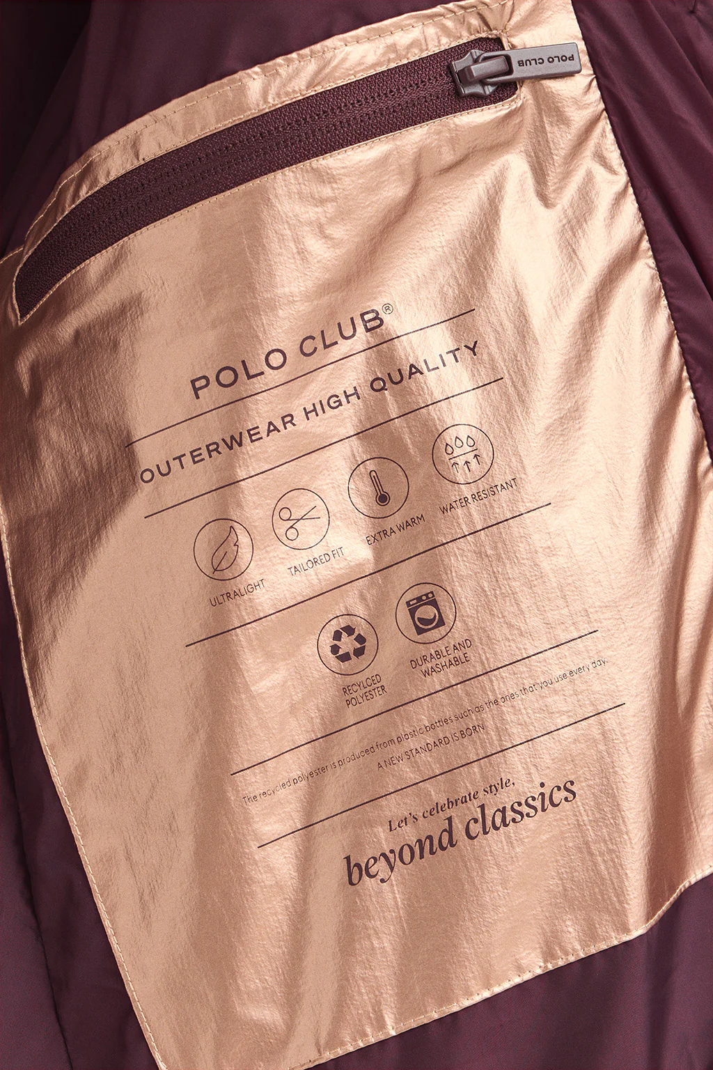 Burgundy jacket Ingrid with Polo Club logo - Image 9