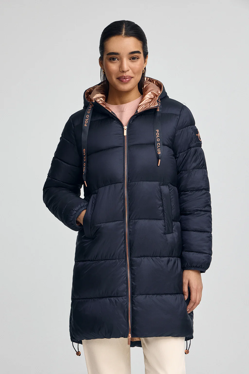 Navy-blue coat Ingrid with Polo Club logo - Image 2