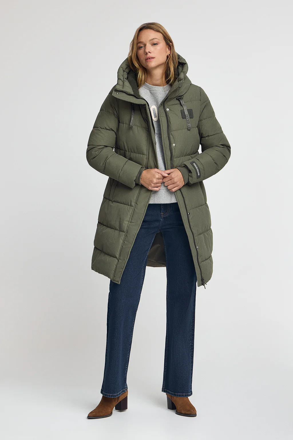 Army-green coat Iris with Polo Club logo - Image 4