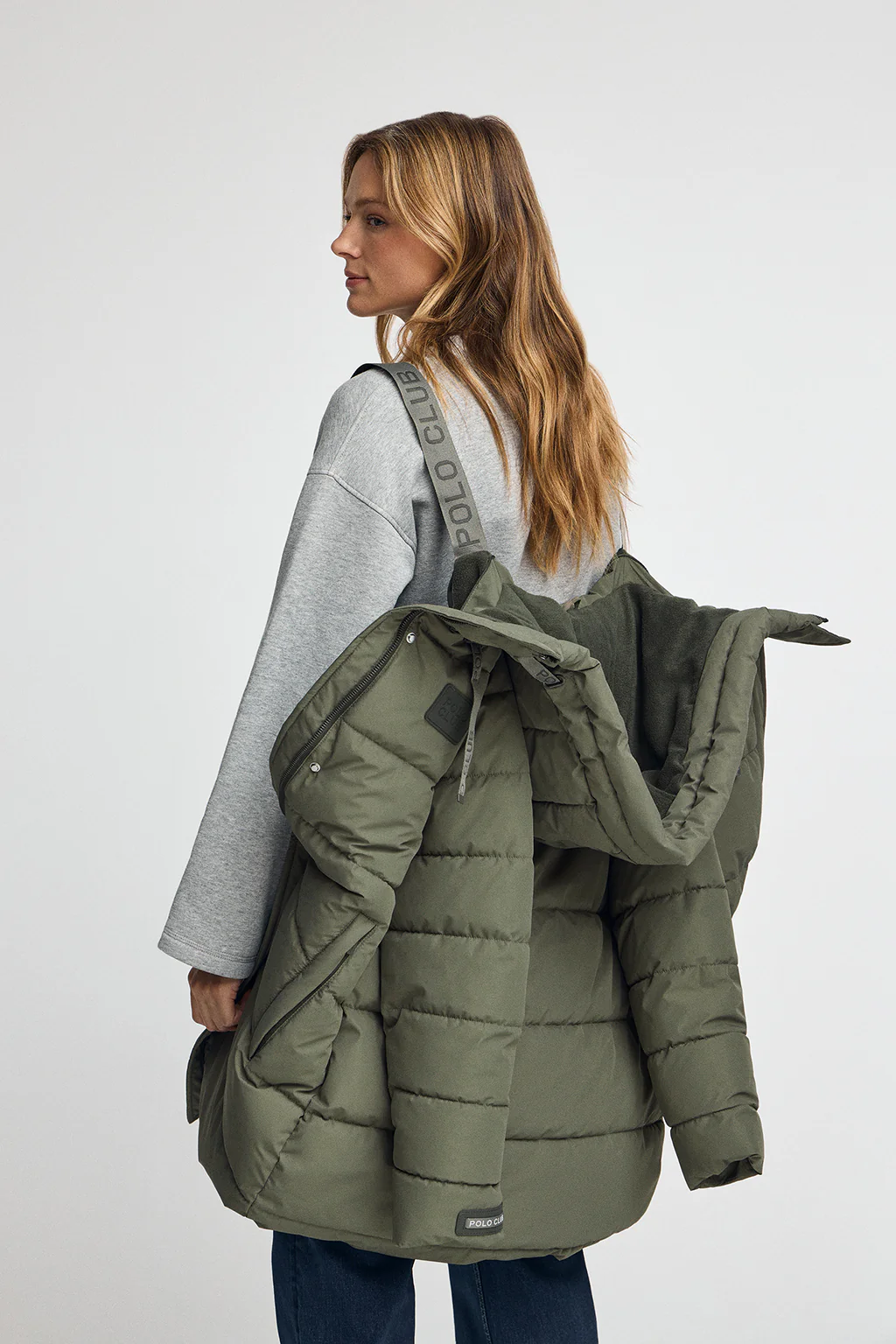 Army-green coat Iris with Polo Club logo - Image 5