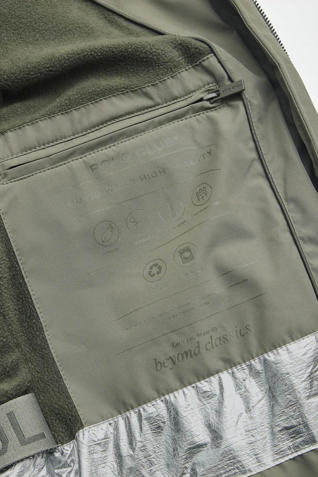 Army-green coat Iris with Polo Club logo - Image 9