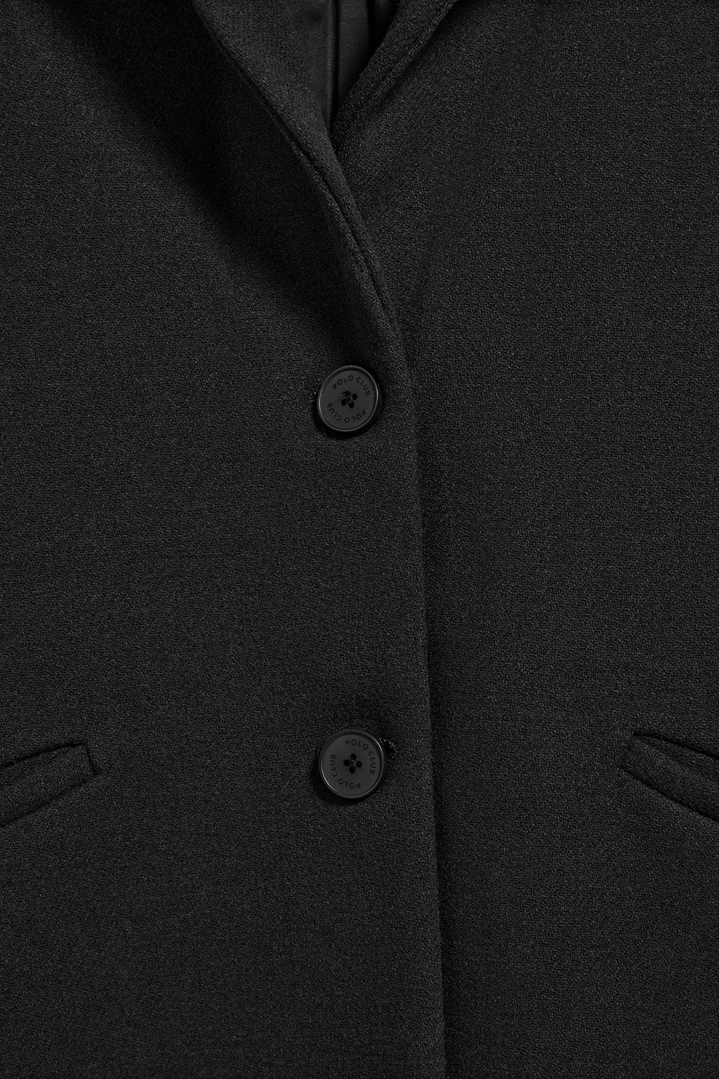 Black buttoned coat Kate with Polo Club details - Image 8