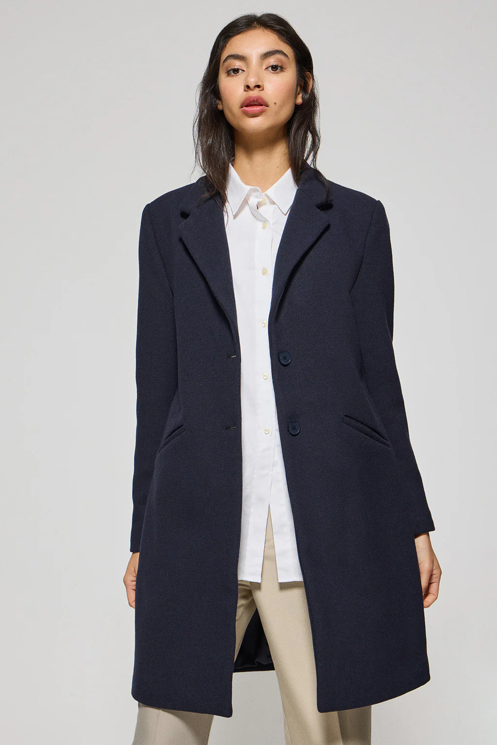 Navy-blue buttoned coat Kate with Polo Club details