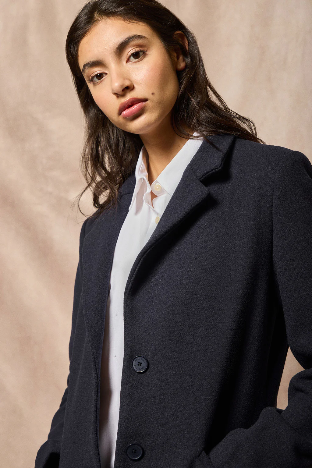 Navy-blue buttoned coat Kate with Polo Club details - Image 16