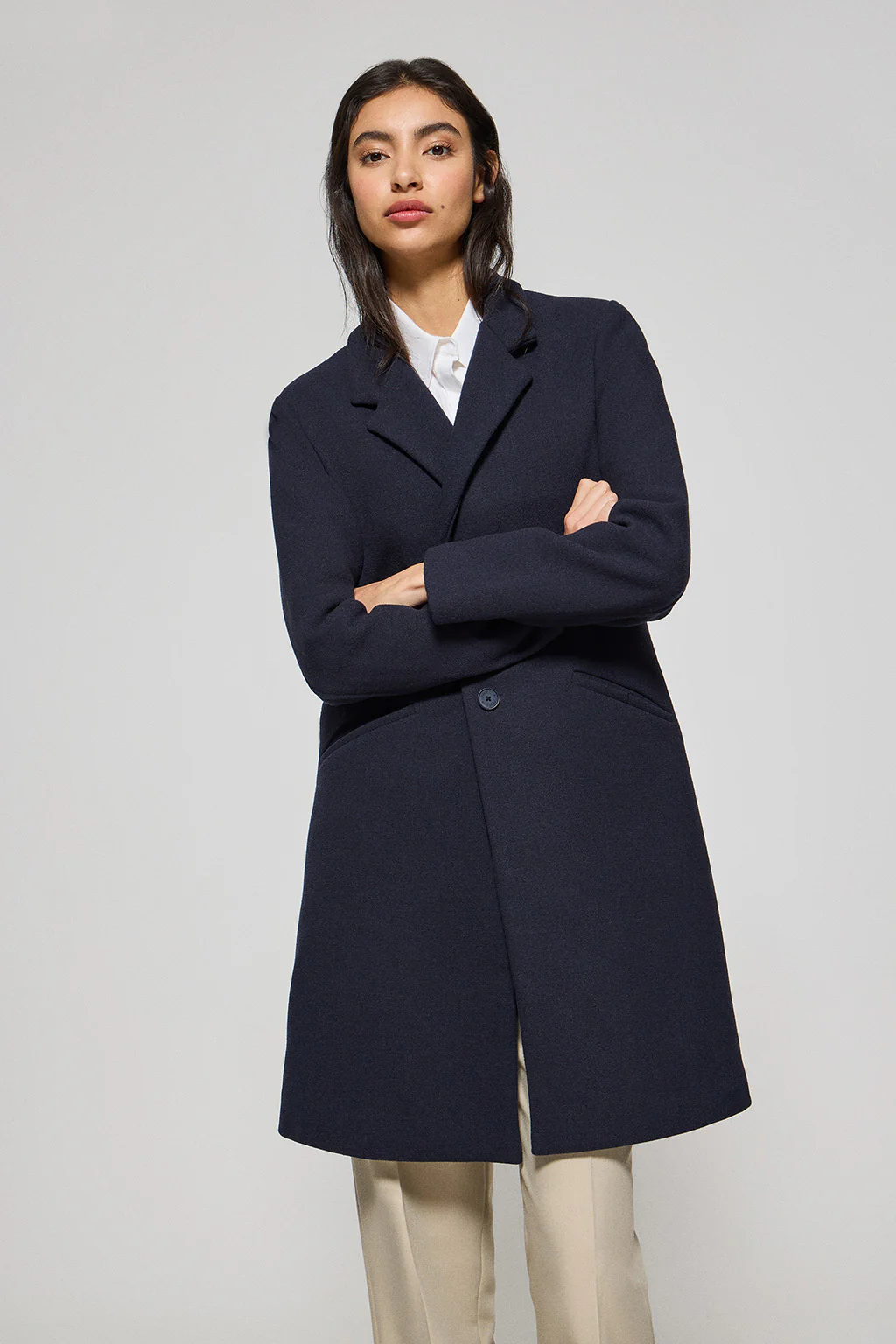 Navy-blue buttoned coat Kate with Polo Club details - Image 3