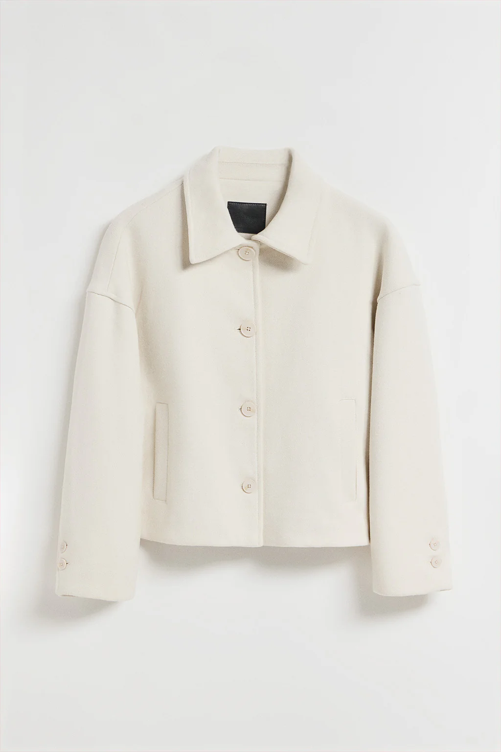 Beige buttoned short coat Lita with Polo Club details - Image 13