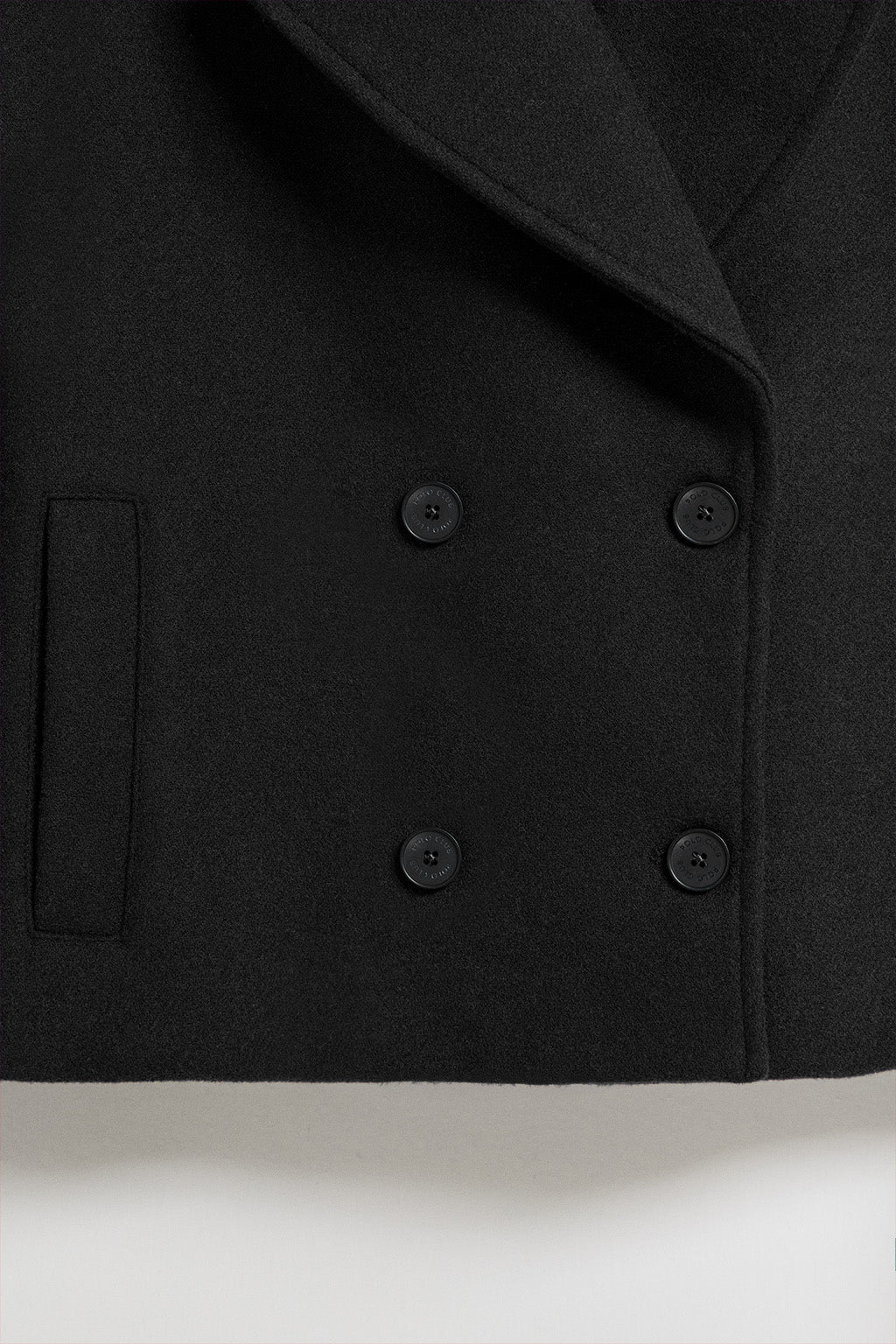 Black double-breasted short coat Lona with Polo Club details - Image 12