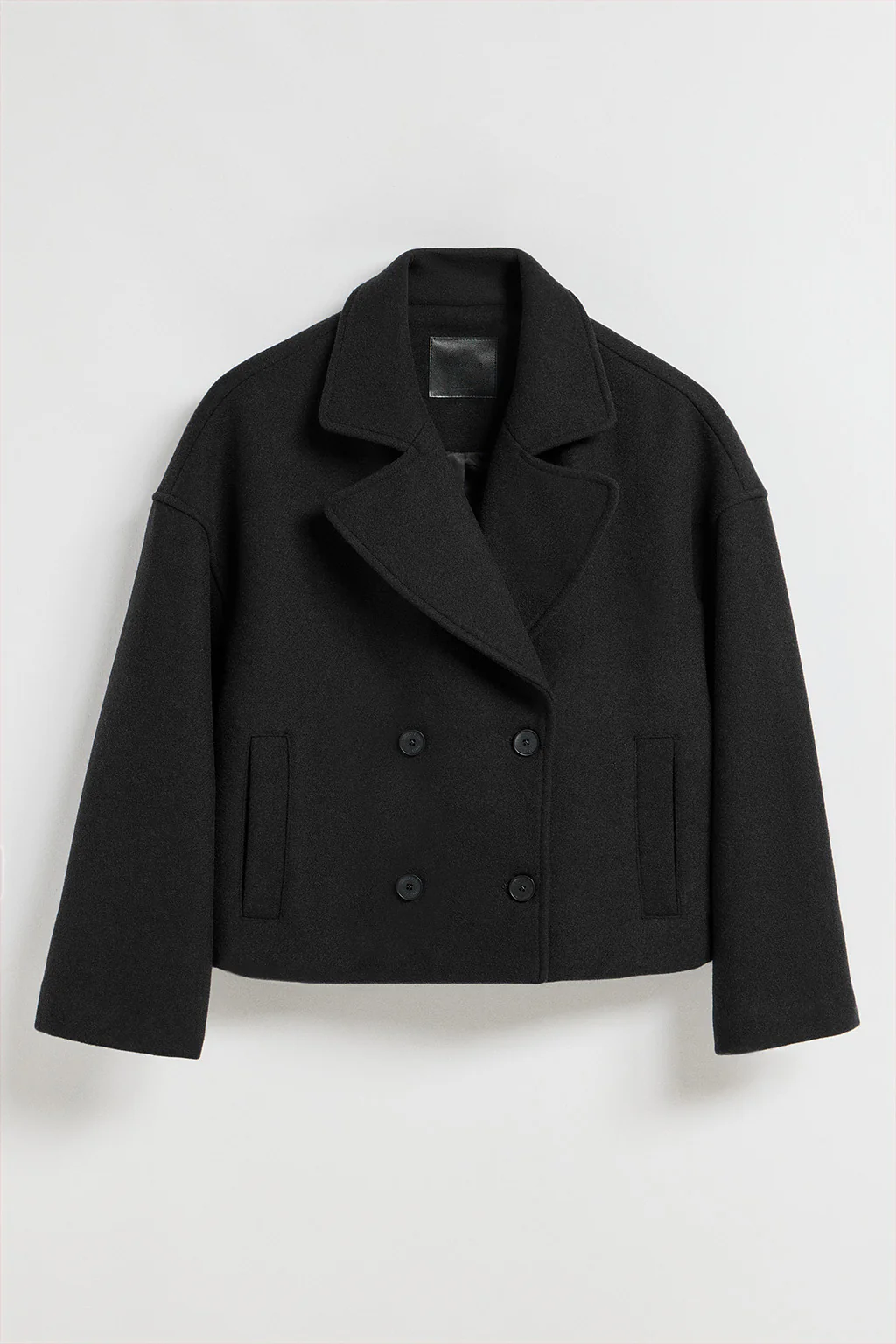 Black double-breasted short coat Lona with Polo Club details - Image 15