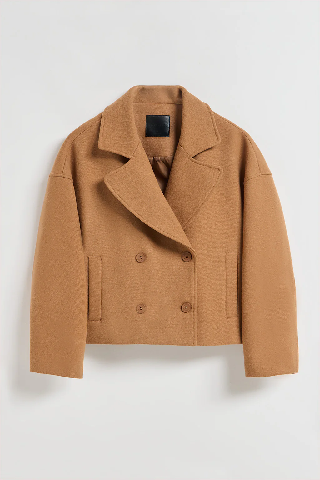 Camel double-breasted short coat Canvas with Polo Club details - Image 11