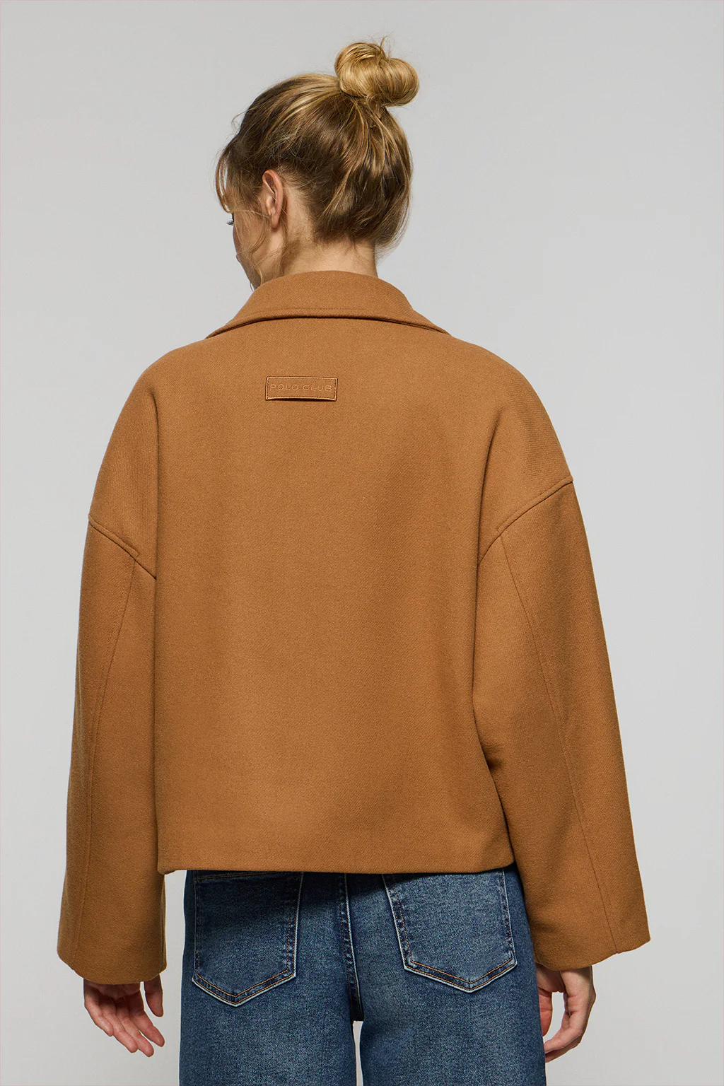 Camel double-breasted short coat Canvas with Polo Club details - Image 2