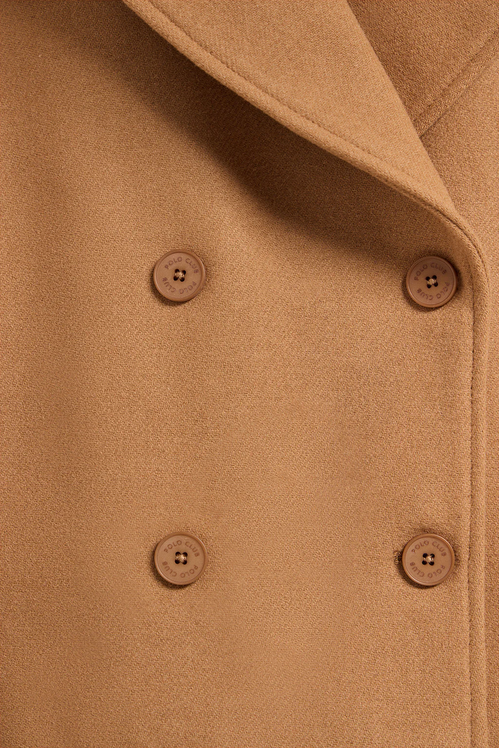 Camel double-breasted short coat Canvas with Polo Club details - Image 8