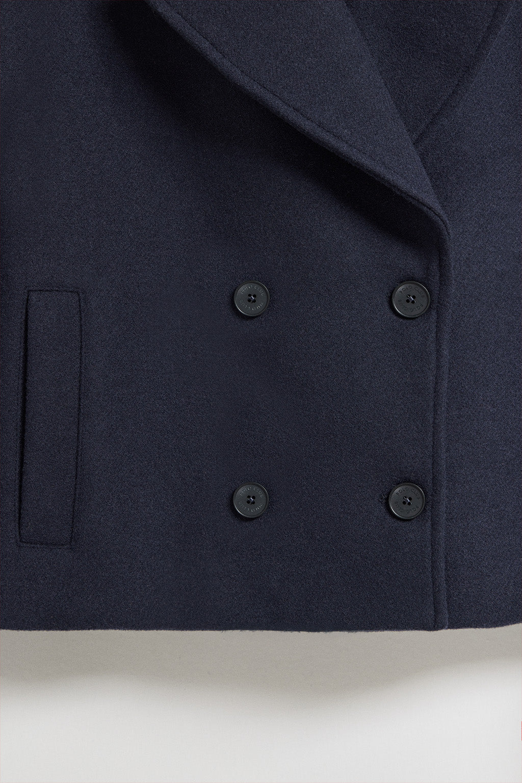 Navy-blue double-breasted short coat Lona with Polo Club details - Image 8