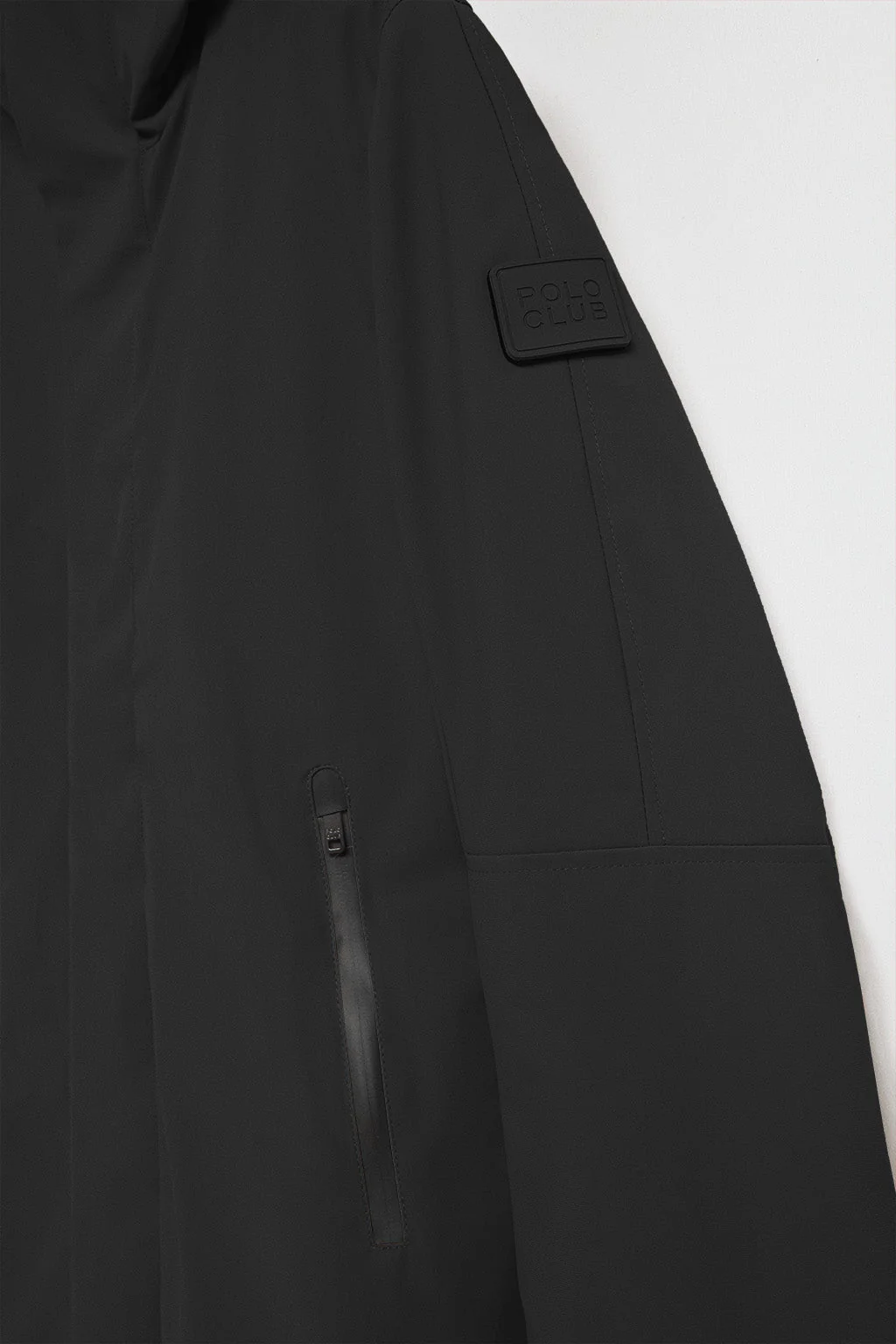 Black coat Mackey with fixed hood and Polo Club details - Image 11