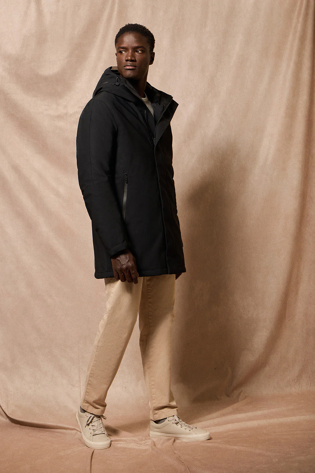 Black coat Mackey with fixed hood and Polo Club details - Image 6