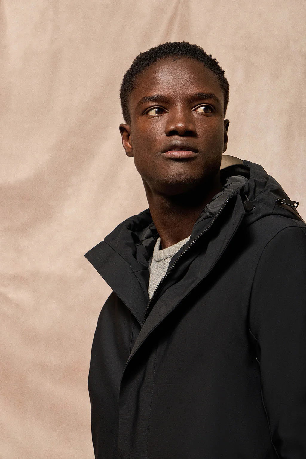 Black coat Mackey with fixed hood and Polo Club details - Image 8
