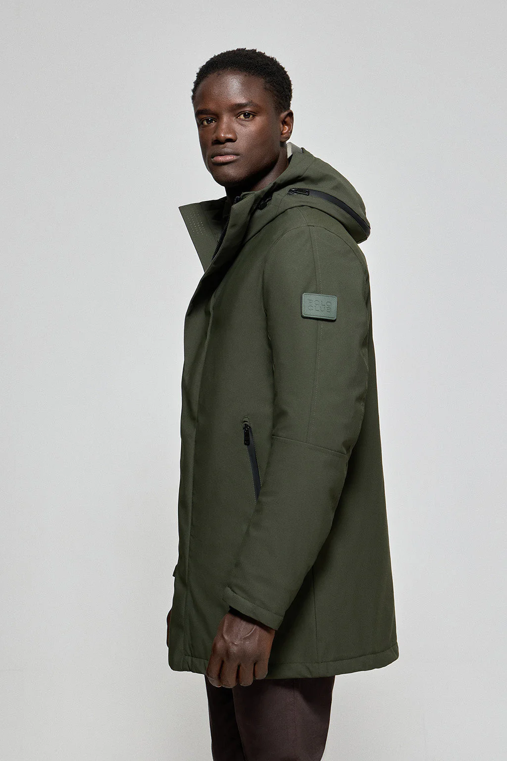 Khaki coat Mackey with fixed hood and Polo Club details - Image 6
