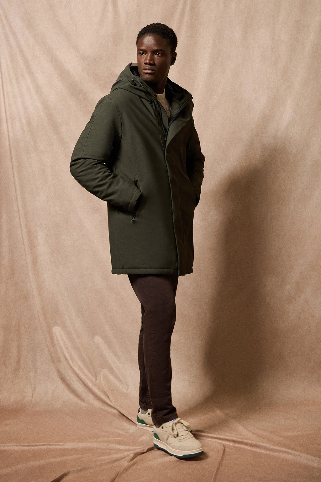 Khaki coat Mackey with fixed hood and Polo Club details - Image 7