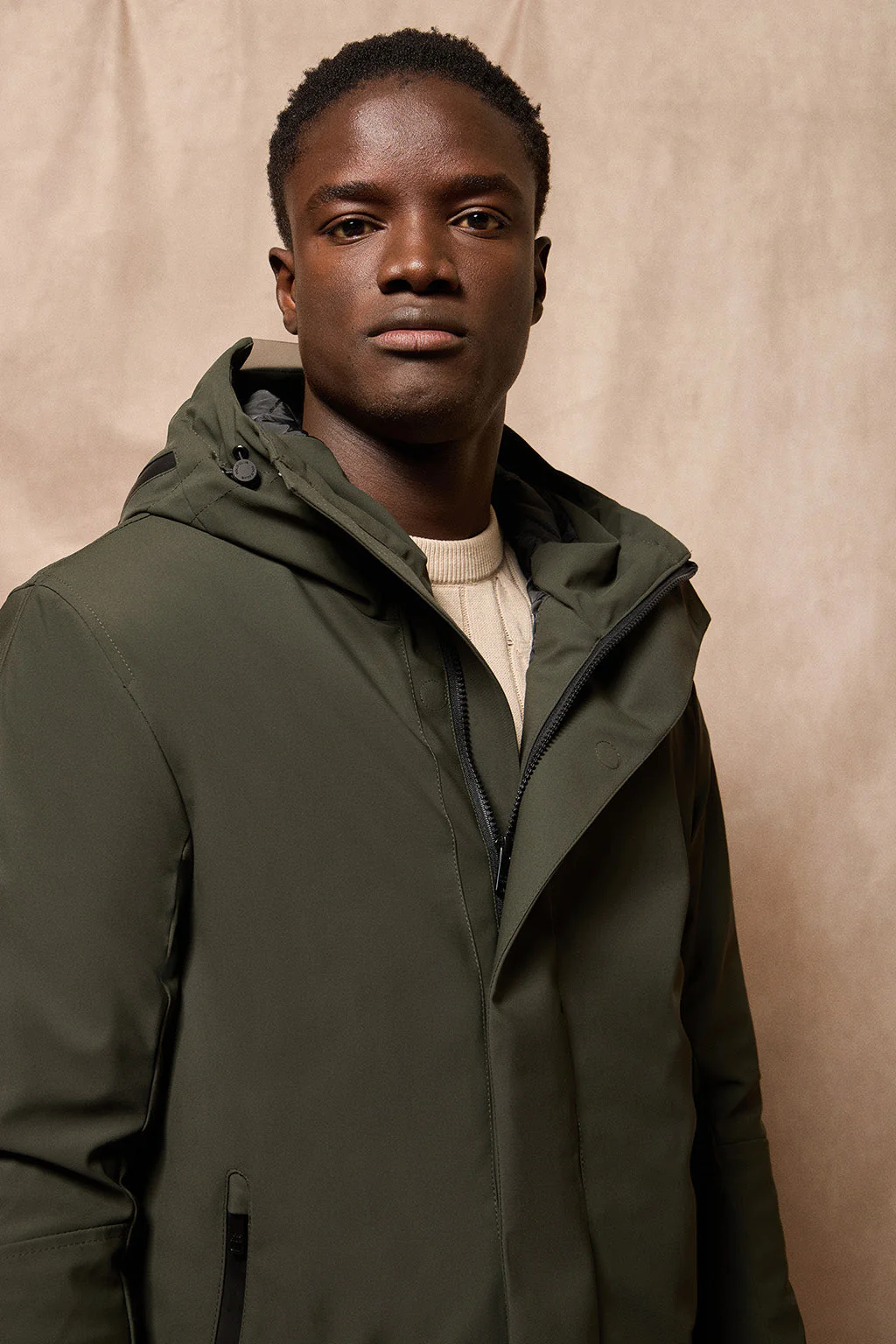 Khaki coat Mackey with fixed hood and Polo Club details - Image 9