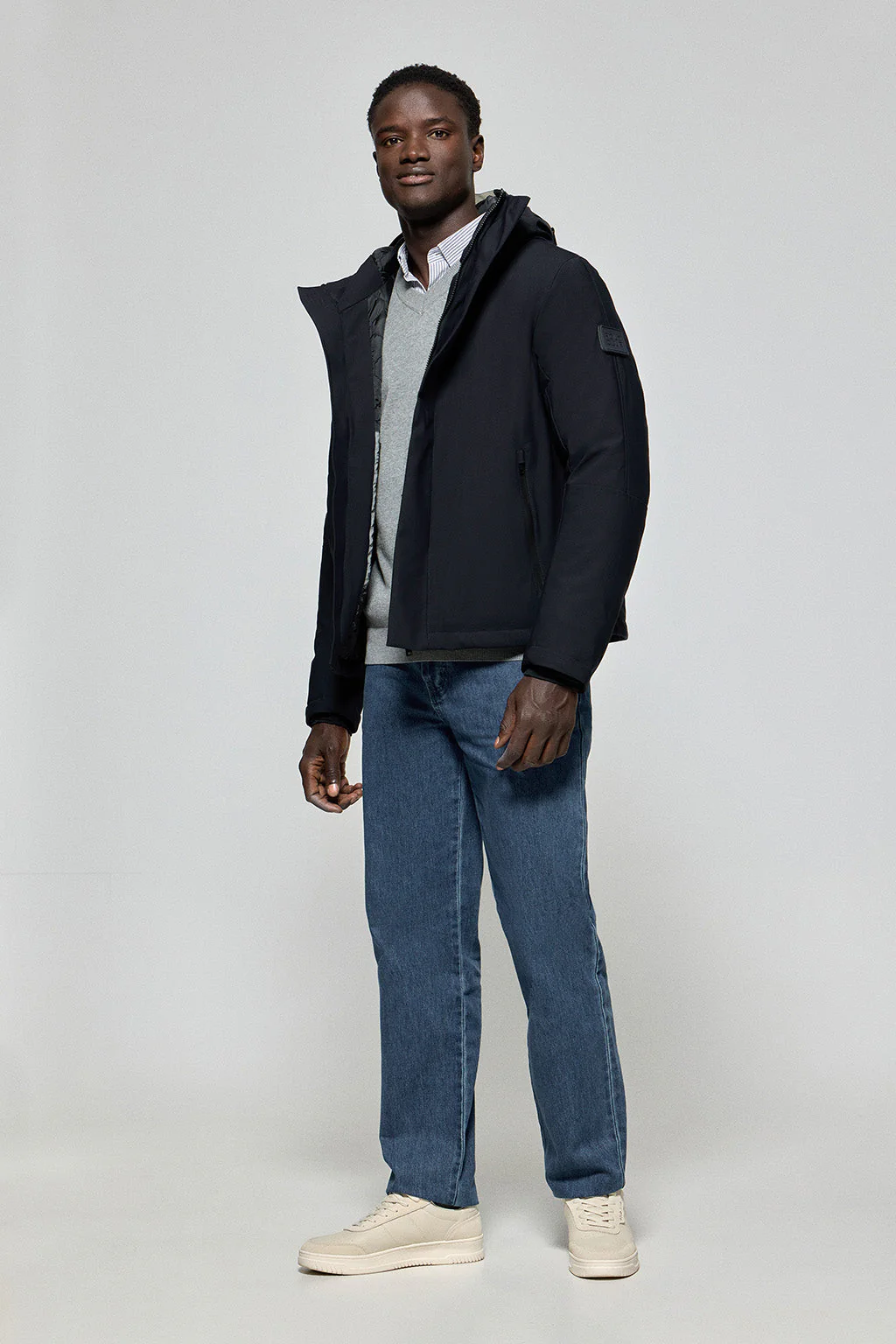 Navy-blue jacket Mackey with fixed hood and Polo Club details - Image 3