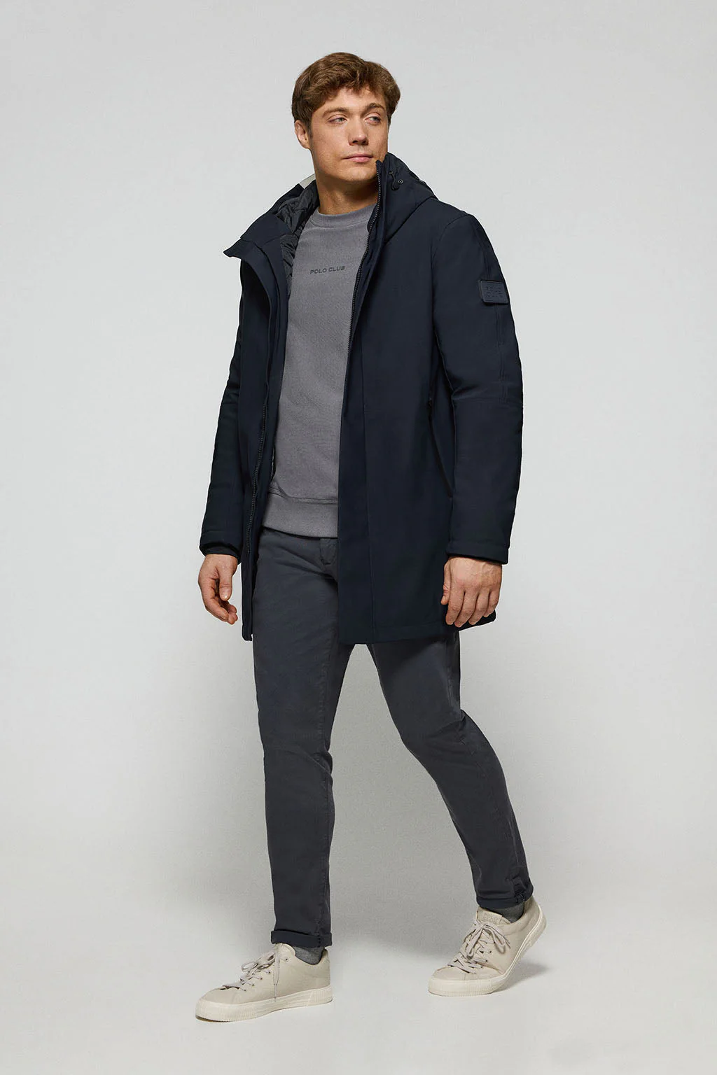 Navy-blue coat Mackey with fixed hood and Polo Club details - Image 2