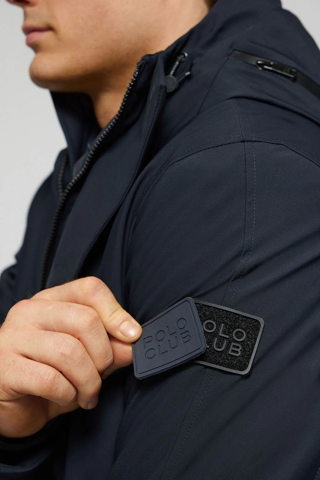 Navy-blue coat Mackey with fixed hood and Polo Club details - Image 4