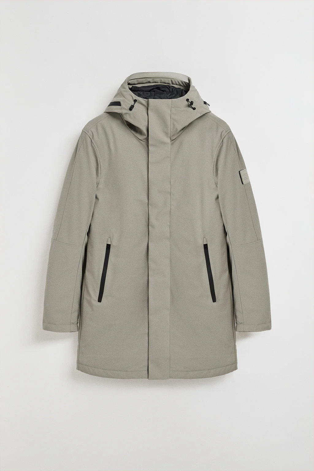 Stone-grey coat Mackey with fixed hood and Polo Club details - Image 10