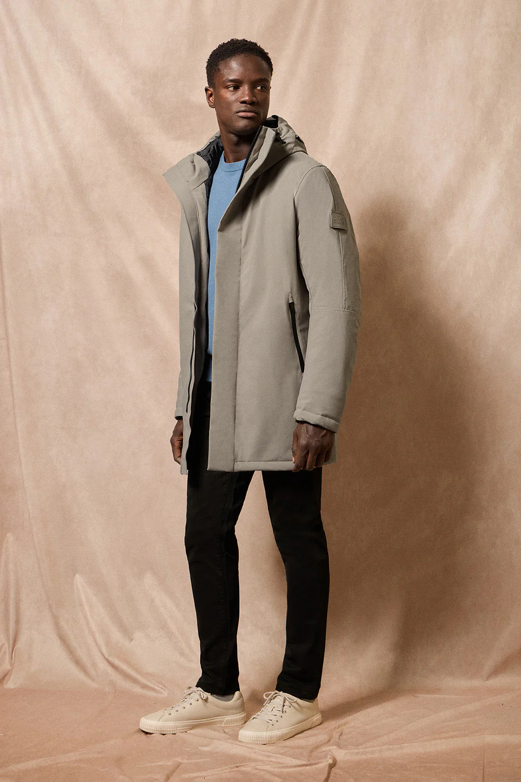 Stone-grey coat Mackey with fixed hood and Polo Club details - Image 6
