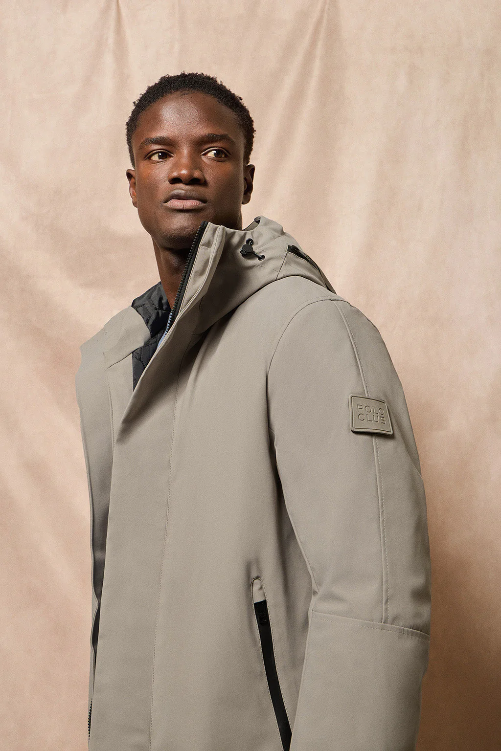 Stone-grey coat Mackey with fixed hood and Polo Club details - Image 8