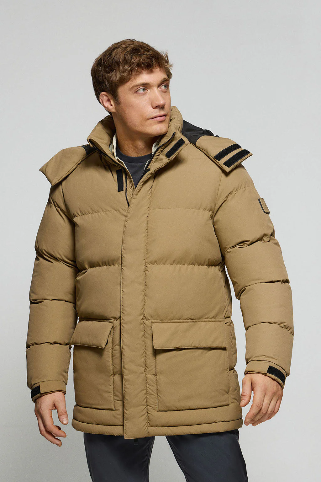 Beige jacket Midtown with detachable hood and Polo Club details - Image 2