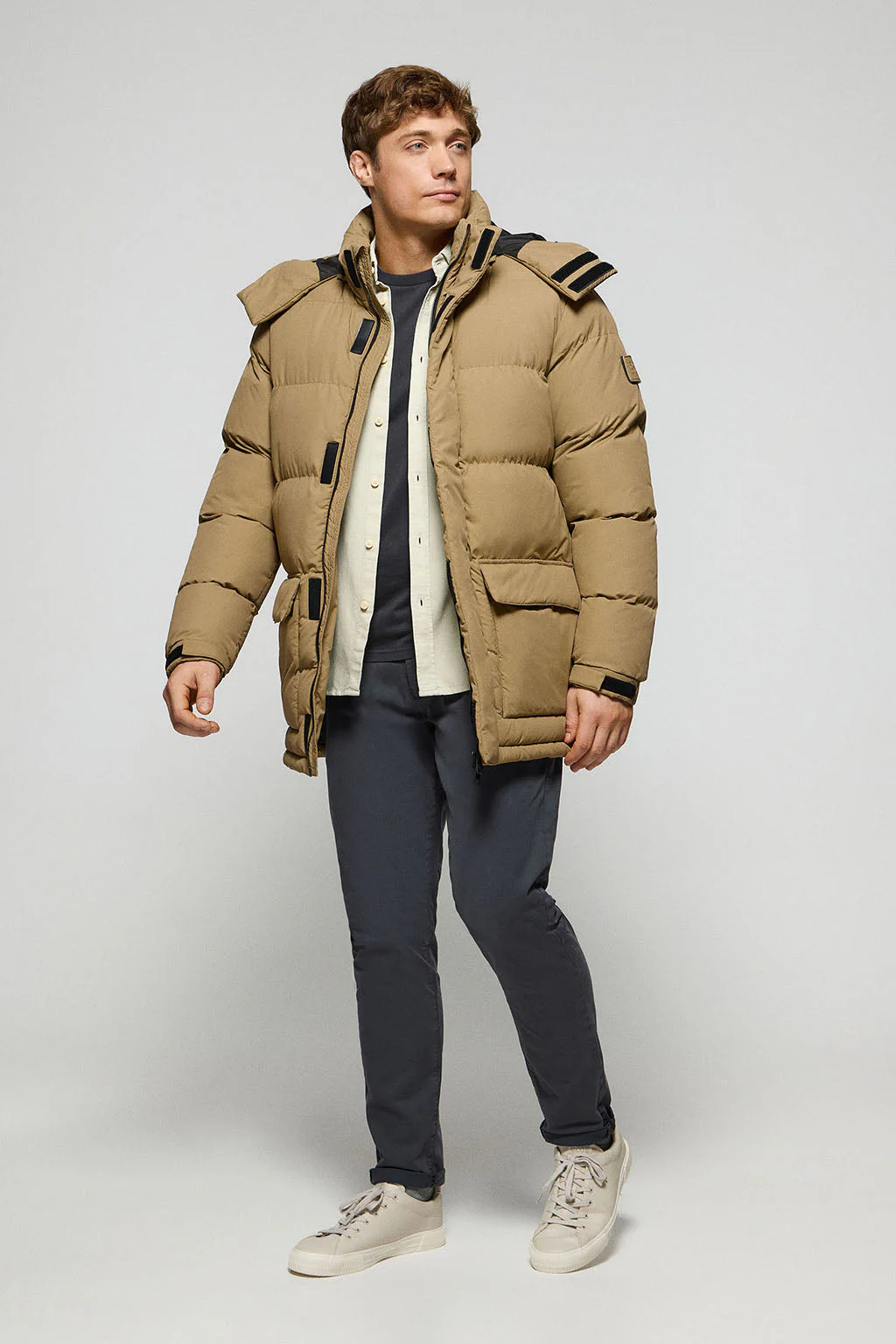 Beige jacket Midtown with detachable hood and Polo Club details - Image 4