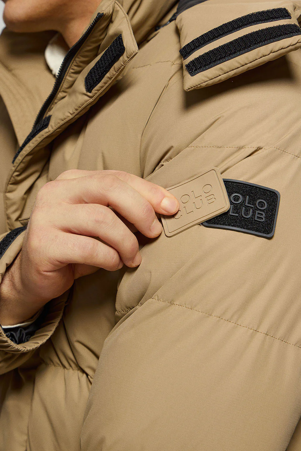 Beige jacket Midtown with detachable hood and Polo Club details - Image 5