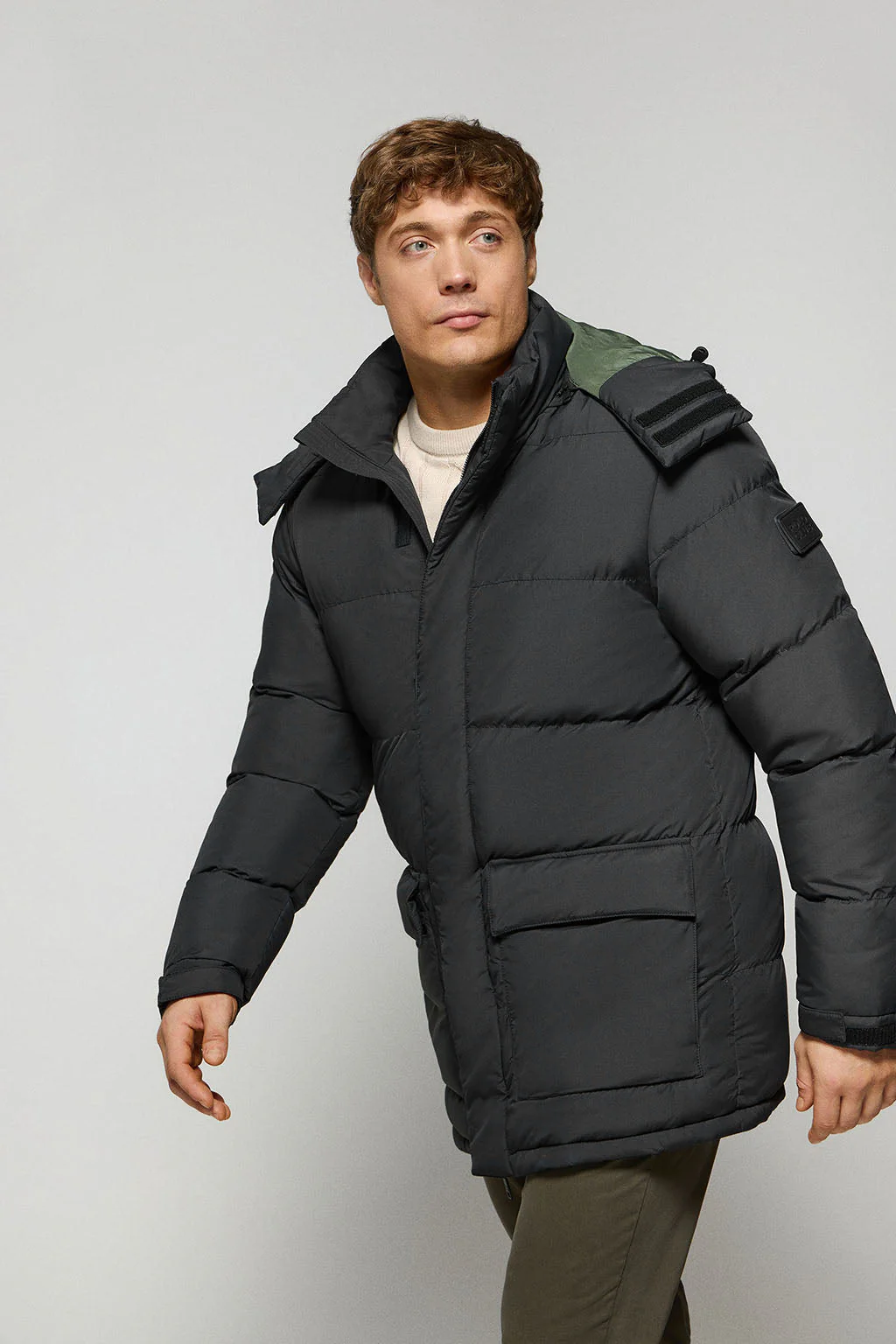 Black jacket Midtown with detachable hood and Polo Club details