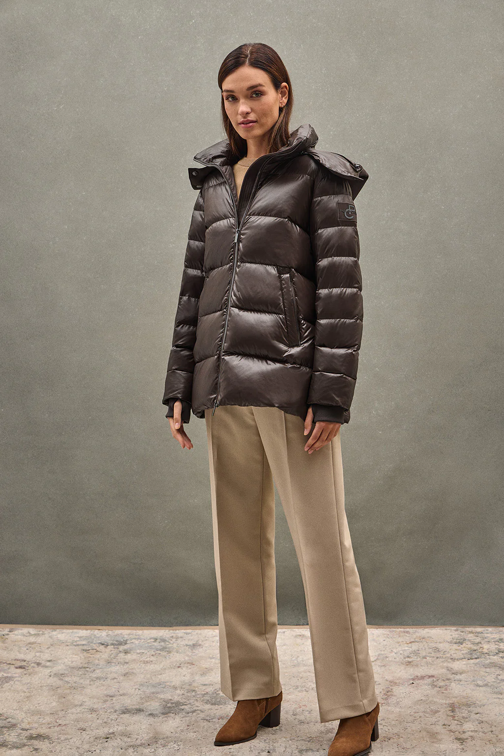 Down jacket Ofelia in brown with Polo Club logo - Image 3