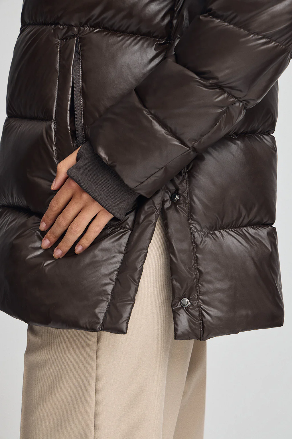 Down jacket Ofelia in brown with Polo Club logo - Image 4