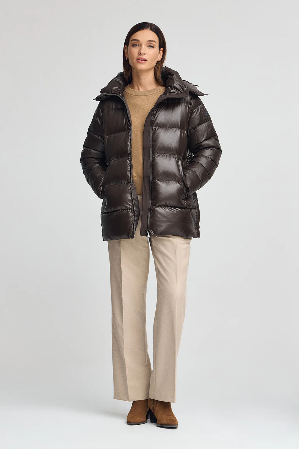 Down jacket Ofelia in brown with Polo Club logo - Image 5
