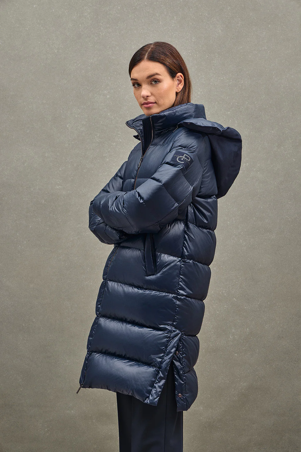 Down jacket Olena in navy blue with Polo Club logo