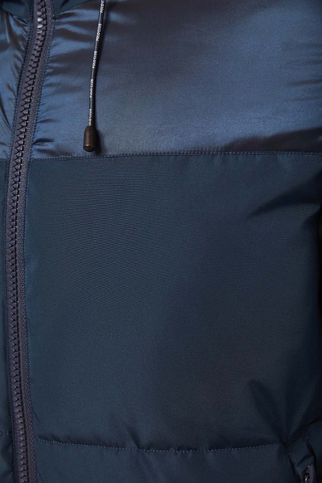 Petroleum-blue matt and glossy puffer jacket with sleeve patch - Image 8