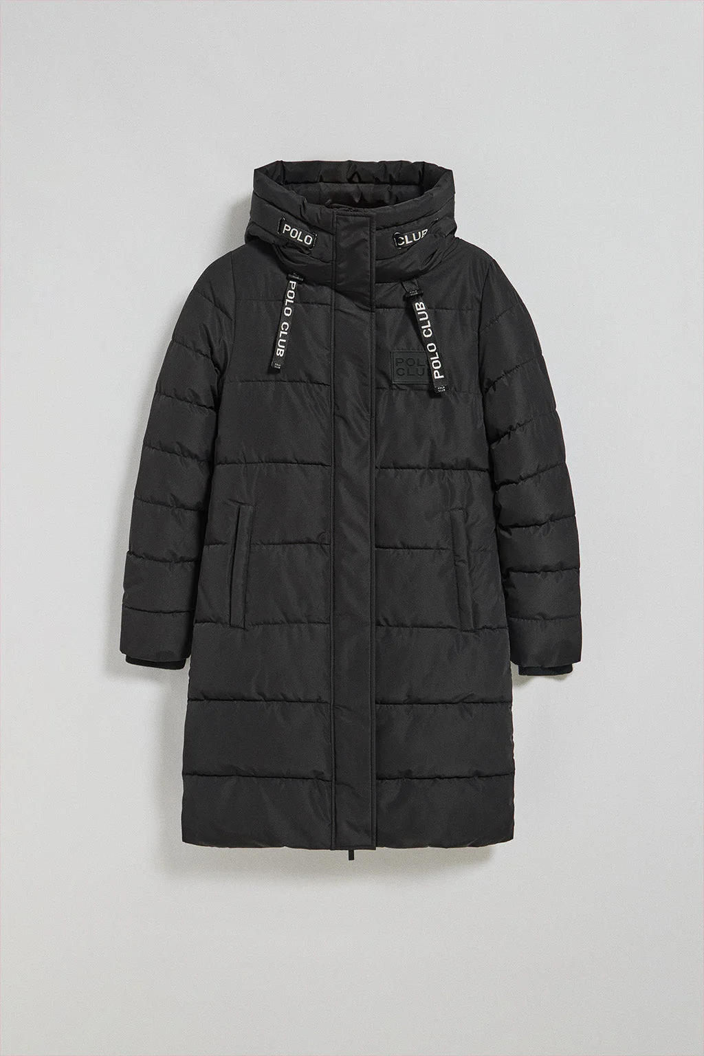 Black coat Polar with fixed hood and Polo Club details - Image 8