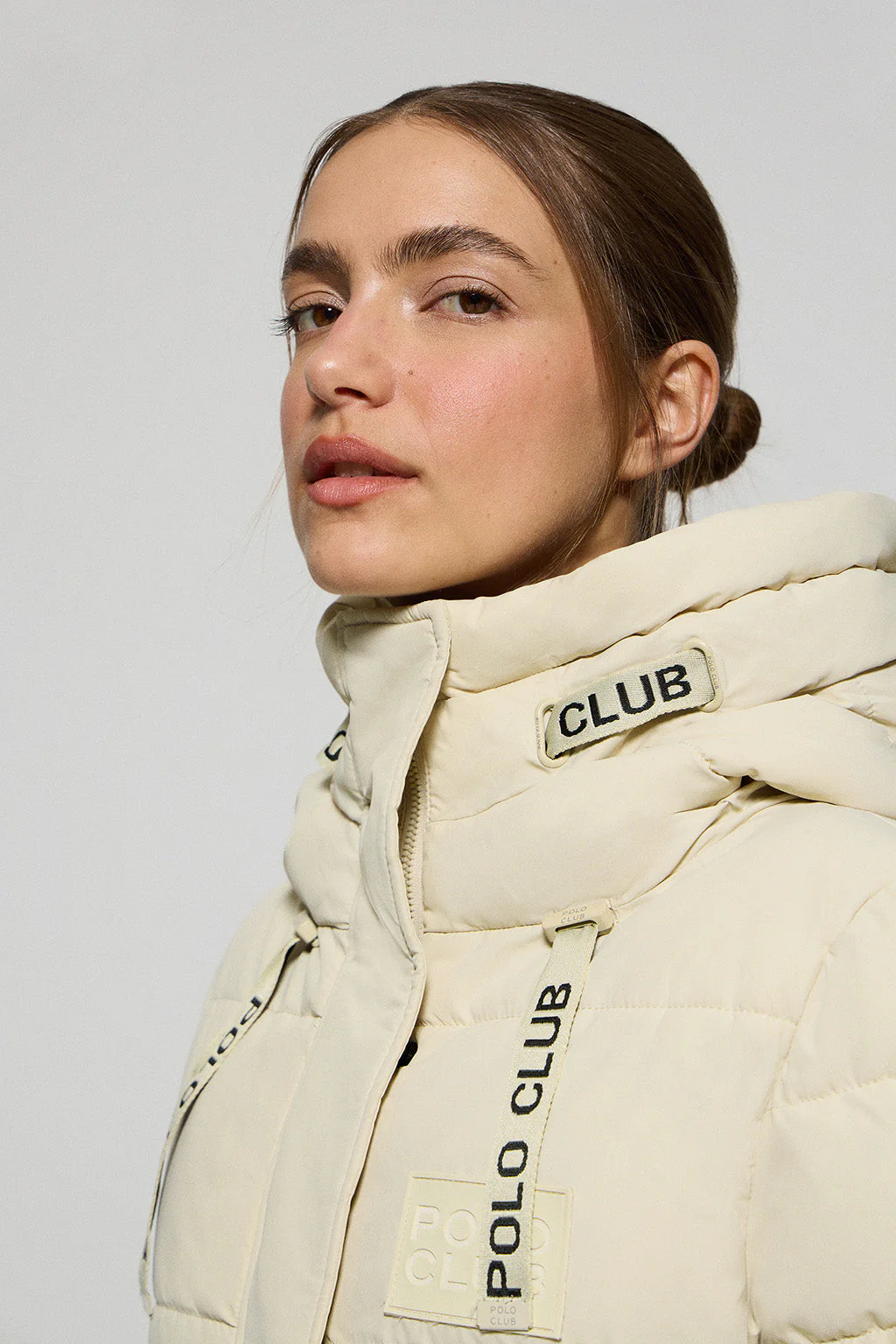 Beige coat Polar with fixed hood and Polo Club details - Image 2