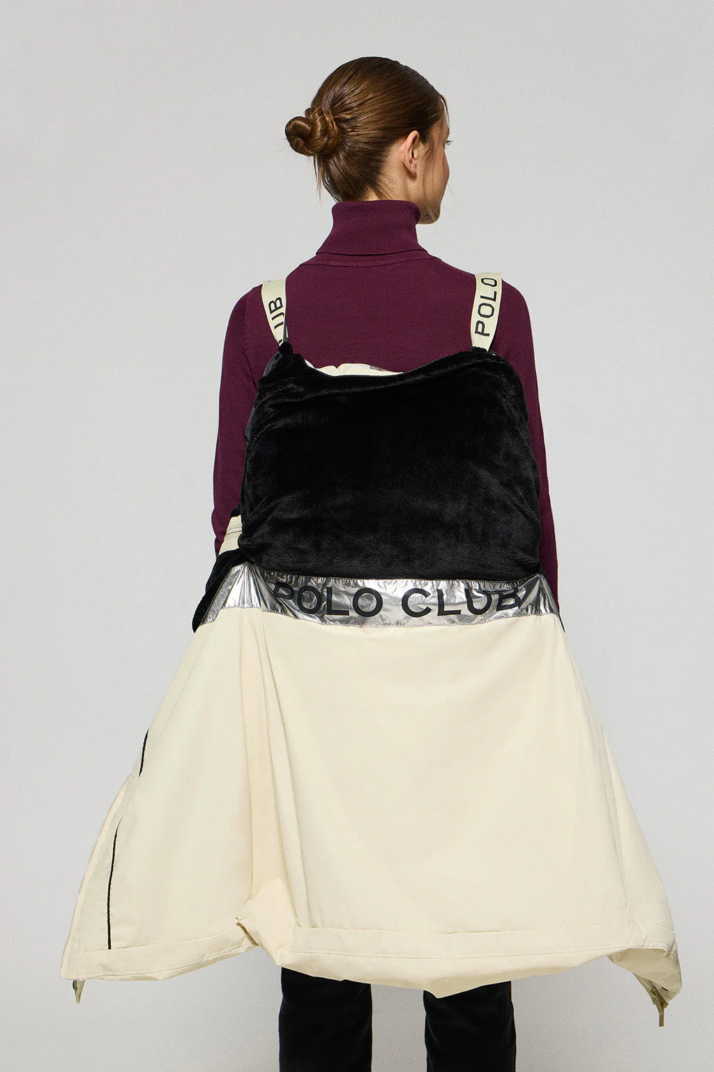 Beige coat Polar with fixed hood and Polo Club details - Image 4