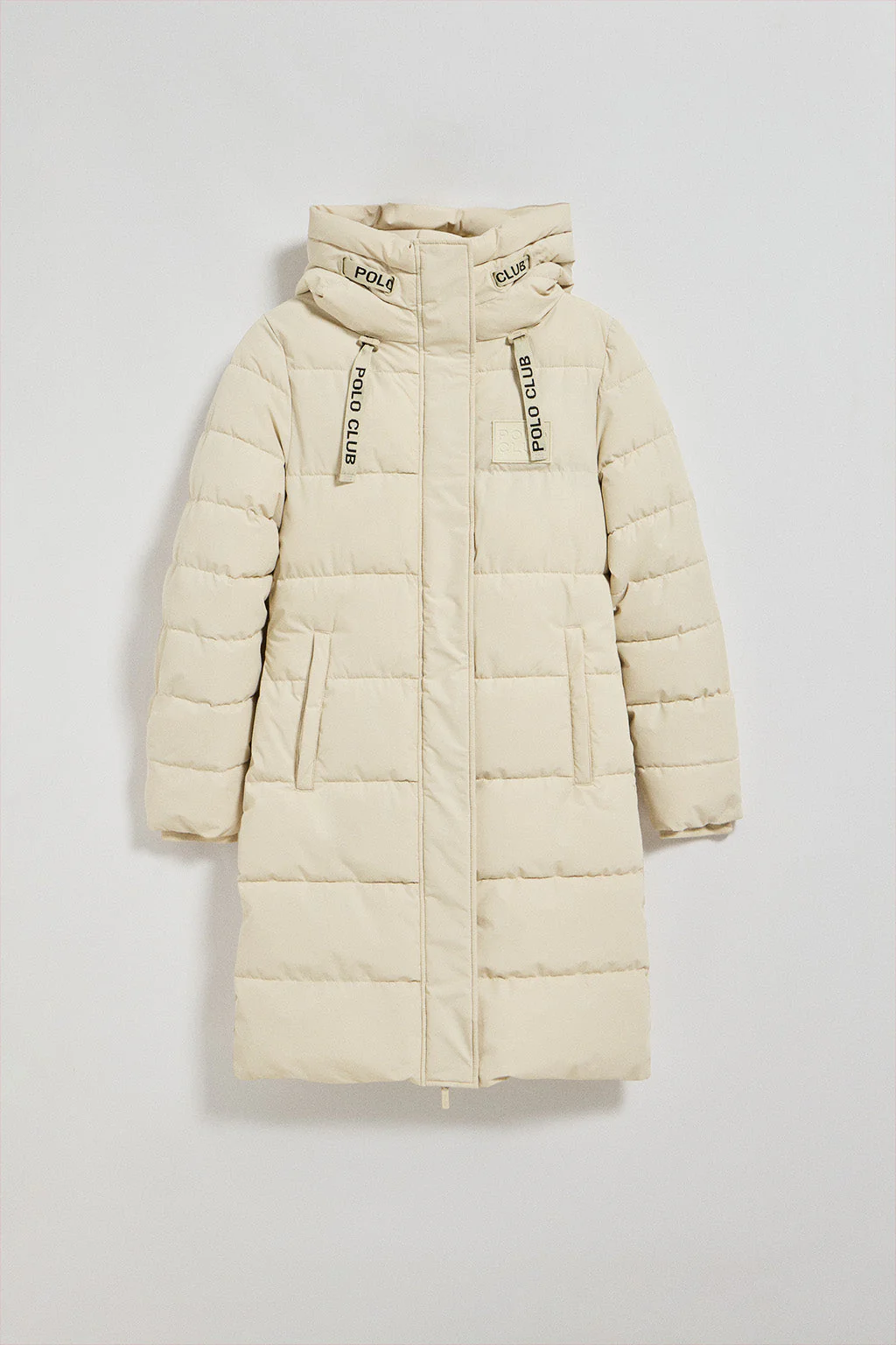 Beige coat Polar with fixed hood and Polo Club details - Image 7
