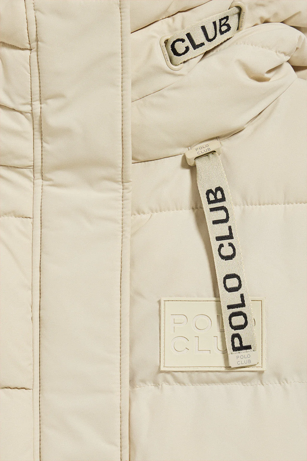 Beige coat Polar with fixed hood and Polo Club details - Image 8