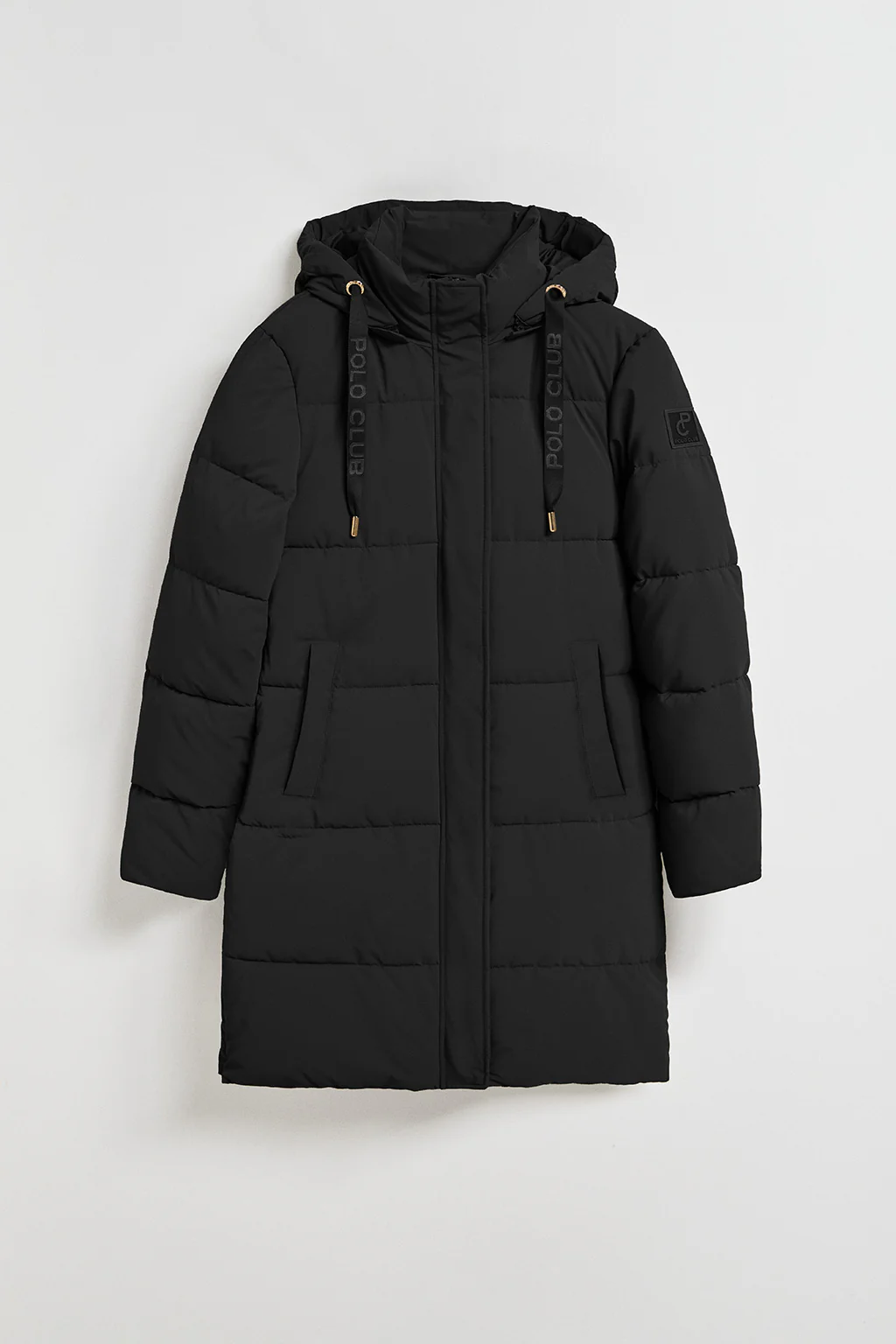 Black coat Roma with detachable hood and Polo Club details - Image 11