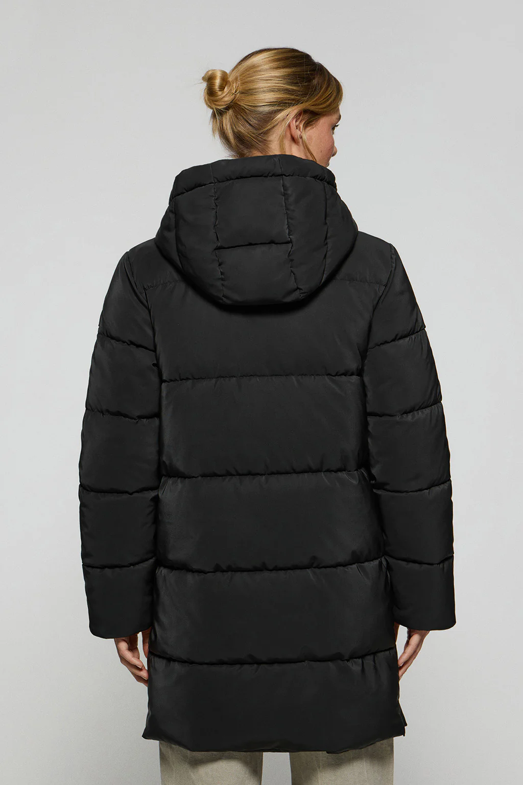 Black coat Roma with detachable hood and Polo Club details - Image 2