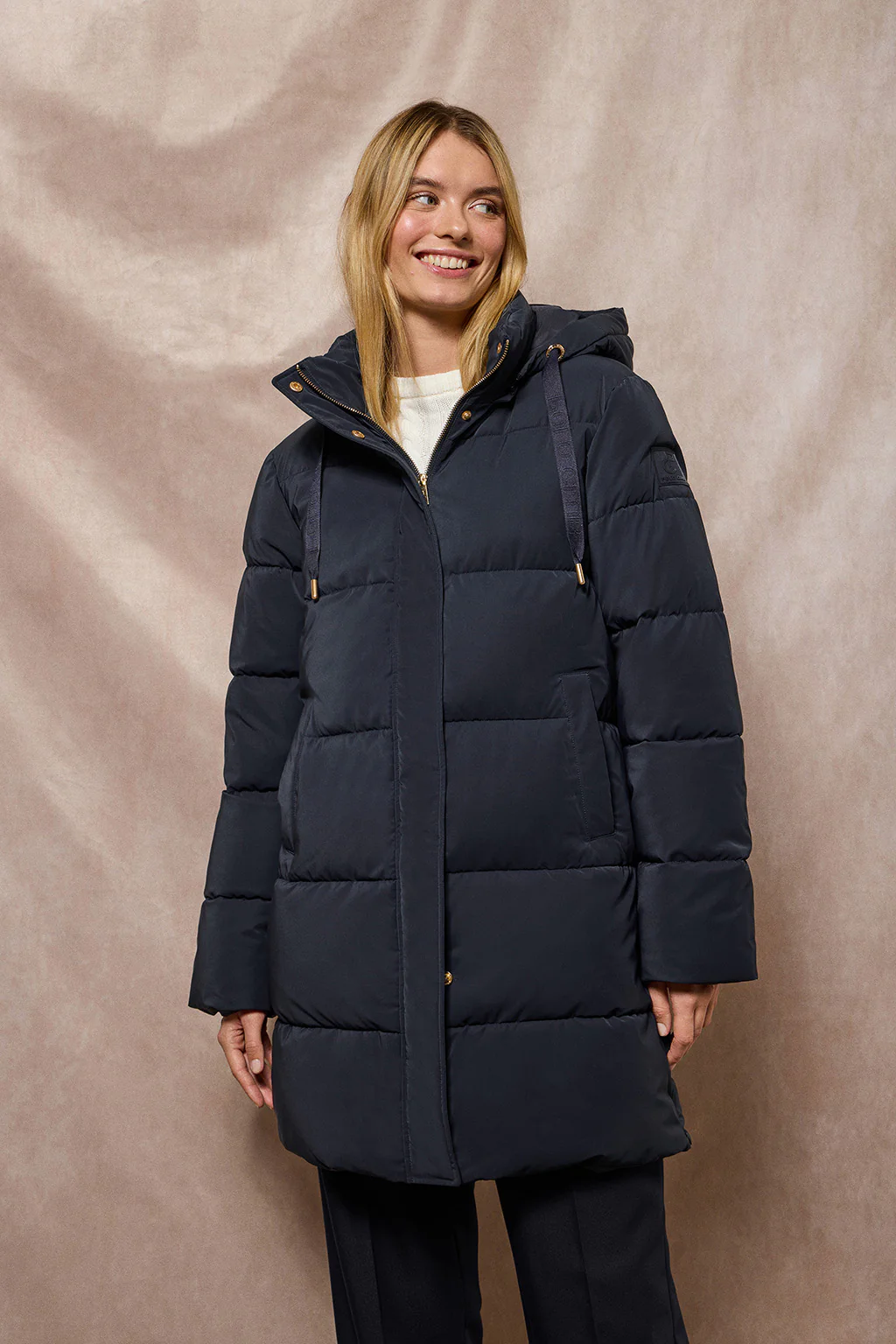 Navy-blue coat Roma with detachable hood and Polo Club details - Image 12