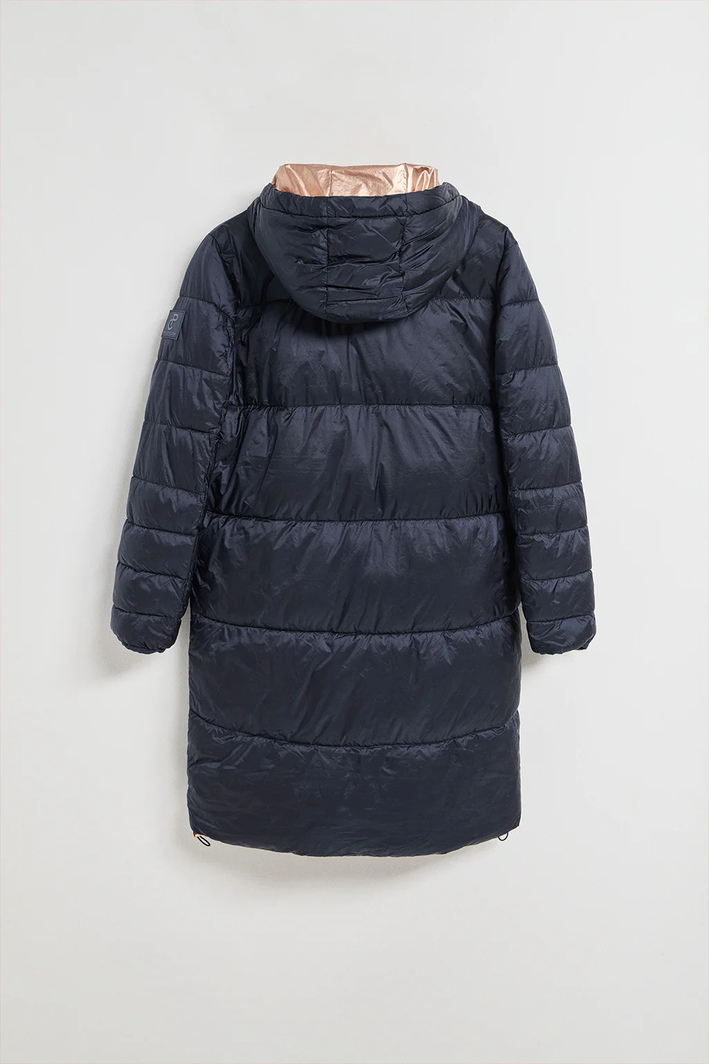 Navy-blue long puffer coat Rose with fixed hood and Polo Club details - Image 7