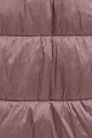 Taupe-pink long puffer coat Rose with fixed hood and Polo Club details - Image 11